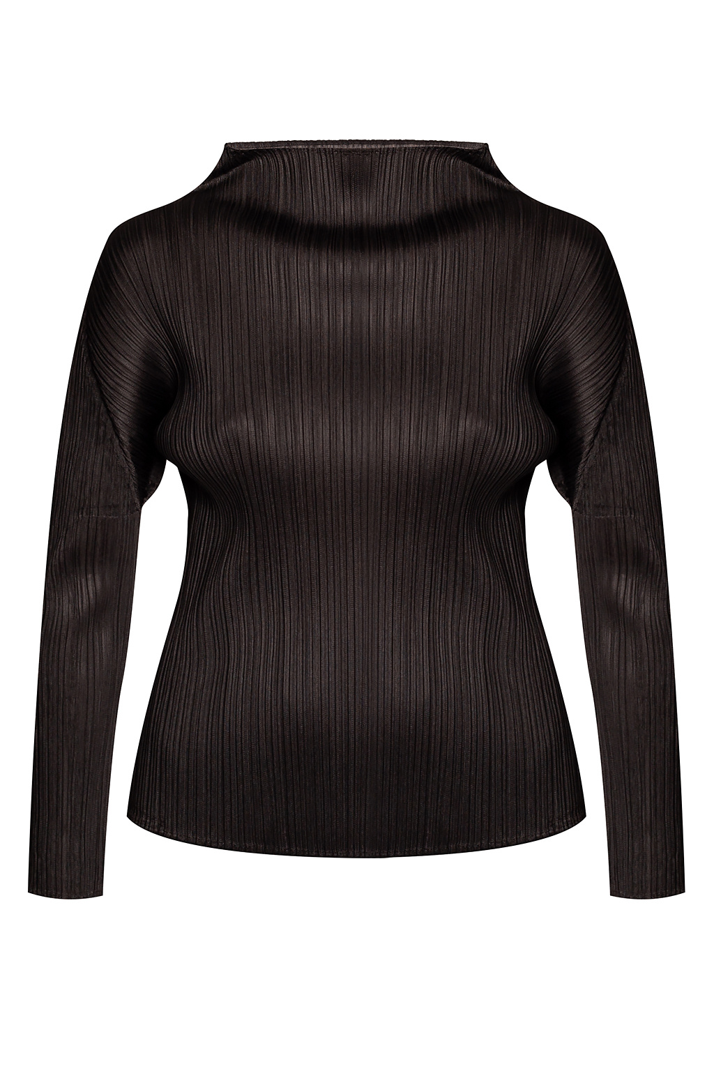 Black Pleated top with long sleeves Issey Miyake Pleats Please